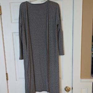 Gray Long Open Cardigan Size Small